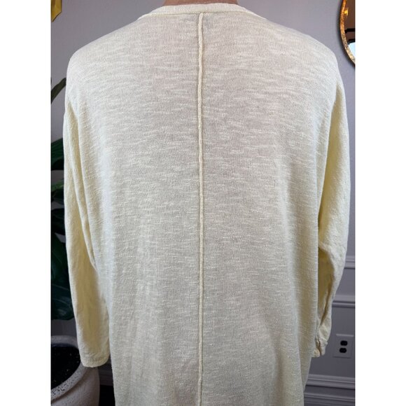 Eileen Fisher Organic Linen/Cotton Slub Knit Sweater – Soft Yellow – Size Large - Picture 10 of 15